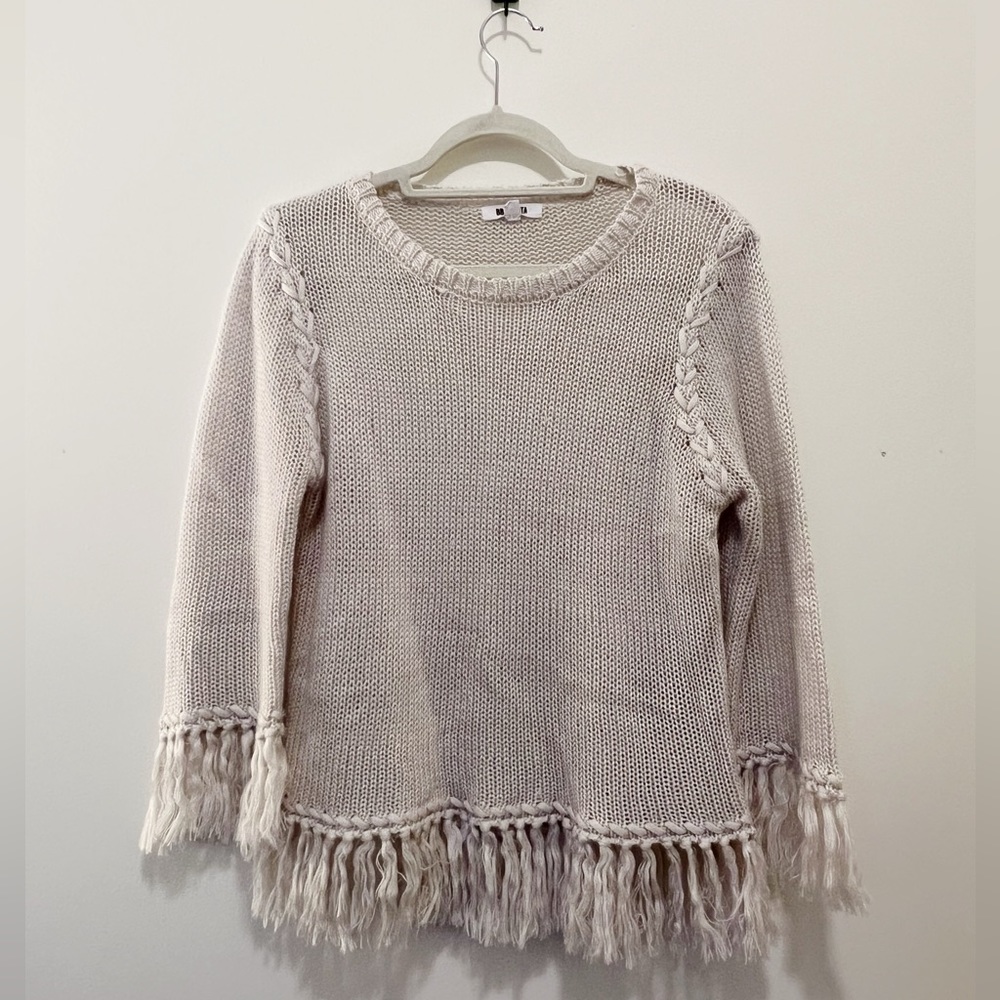 BB Dakota Lightweight Fringe Knit Sweater